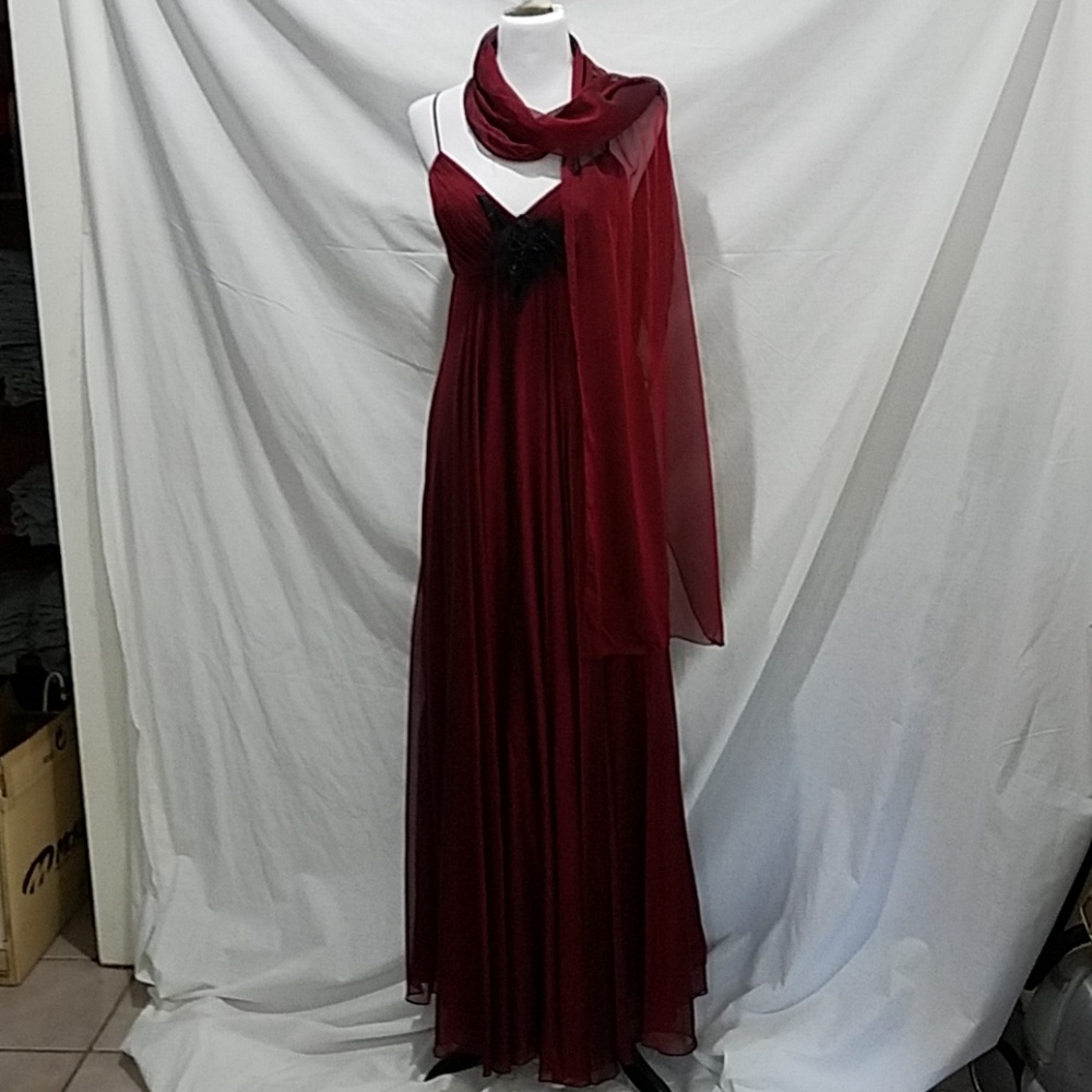 Alberto Makali Red Silk Gown